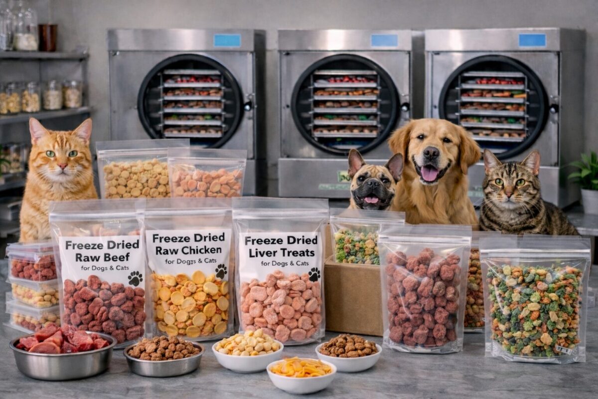 Freeze drying pets food